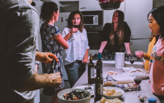 How "to Do" Thanksgiving After Divorce, image of a group of friends having dinner