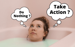 decision-making, image of a woman in a bath making a decision